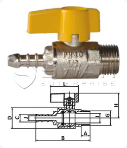 Brass Gas Valve (Male Threaded)